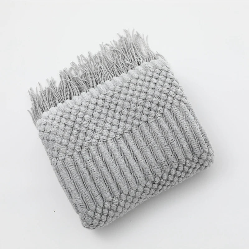 ARULA™ Chunky Woven Decorative Throw Blanket with Tassels
