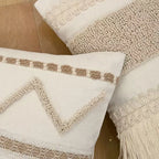ARULA™ Boho Baumwoll-Leinen Kissenbezug mit Quasten