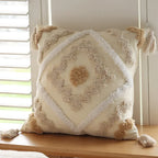 ARULA™ Boho Baumwoll-Leinen Kissenbezug mit Quasten