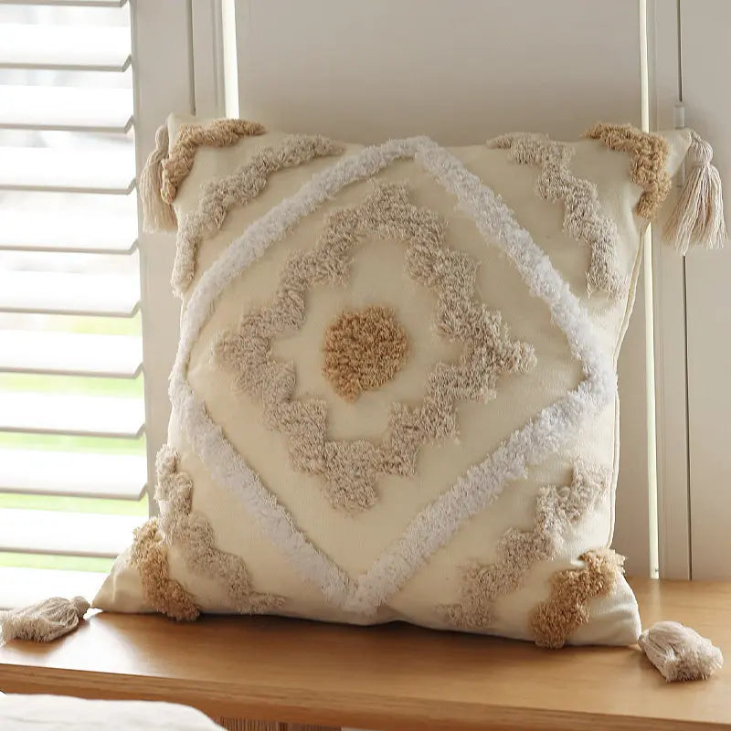 ARULA™ Boho Poszewka na Poduszkę z Bawełny i Lnu z Frędzlami