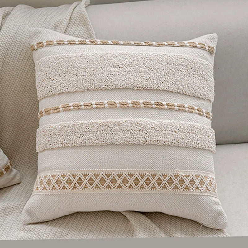 ARULA™ Boho Poszewka na Poduszkę z Bawełny i Lnu z Frędzlami