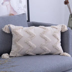 ARULA™ Boho Baumwoll-Leinen Kissenbezug mit Quasten