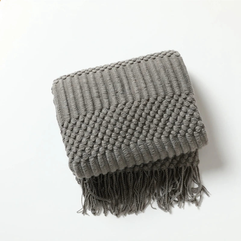 ARULA™ Chunky Woven Decorative Throw Blanket with Tassels