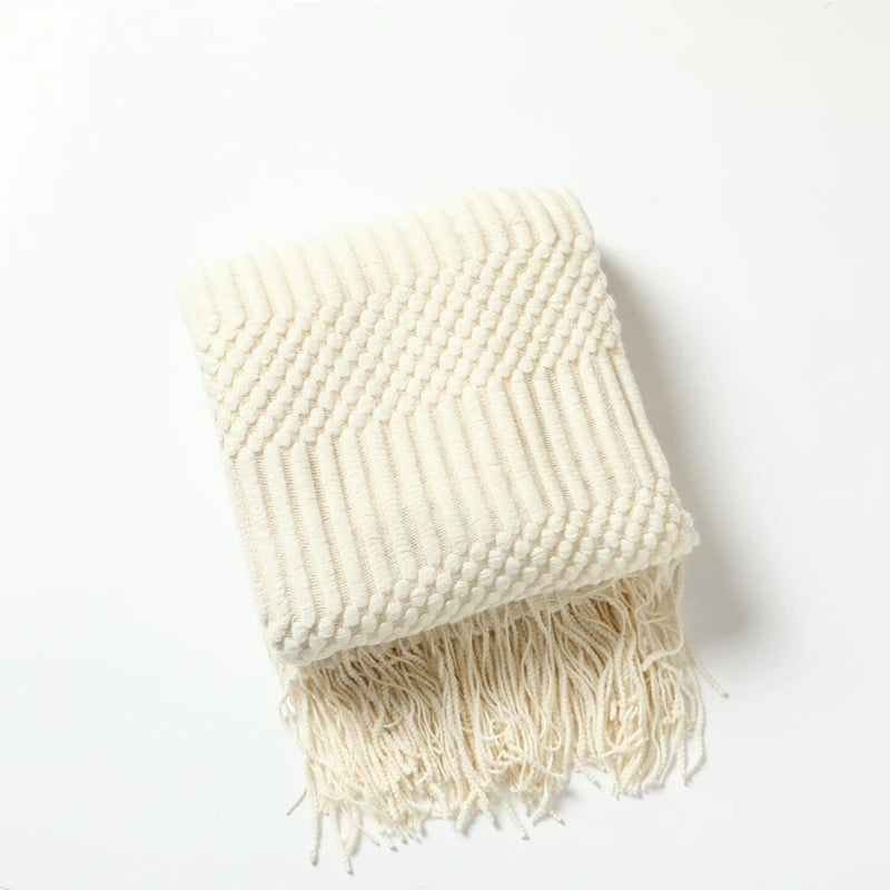 ARULA™ Chunky Woven Decorative Throw Blanket with Tassels